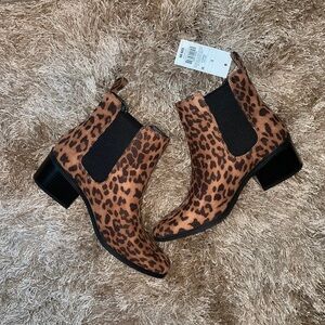a new day Brown Leopard Heeled Boots